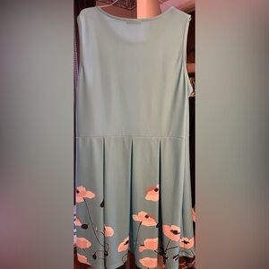 Zulily Brand Lily Aqua Sleeveless Floral Hem Dress